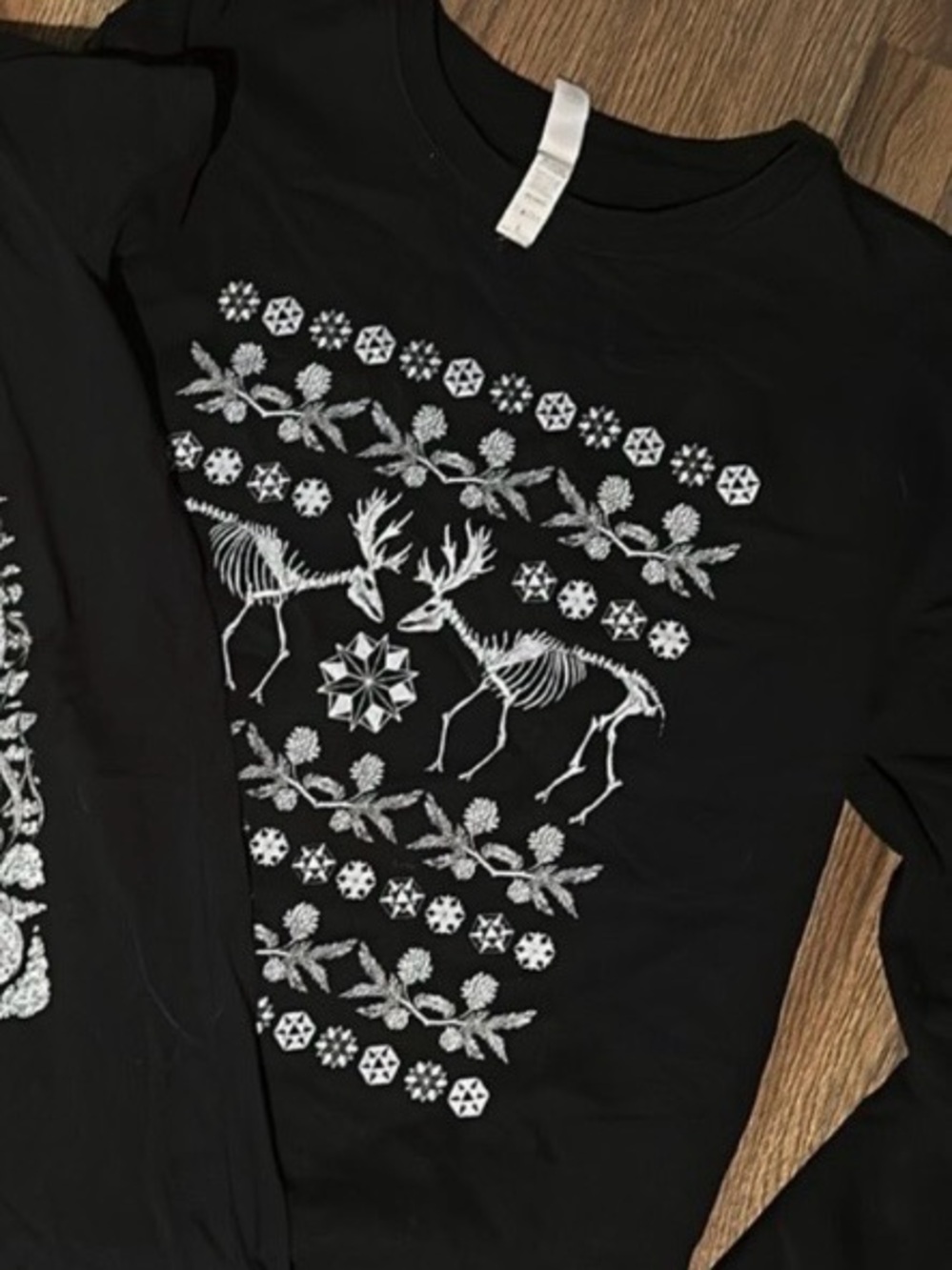 Spooky Christmas sweater reindeer skeleton fair isle pattern